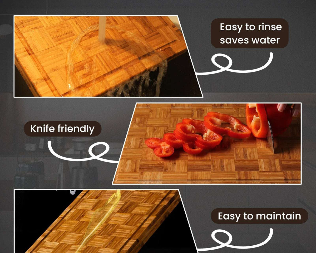 Eco-Friendly Large Bamboo Cutting Board – Perfect Christmas Gift for Family and Friends
