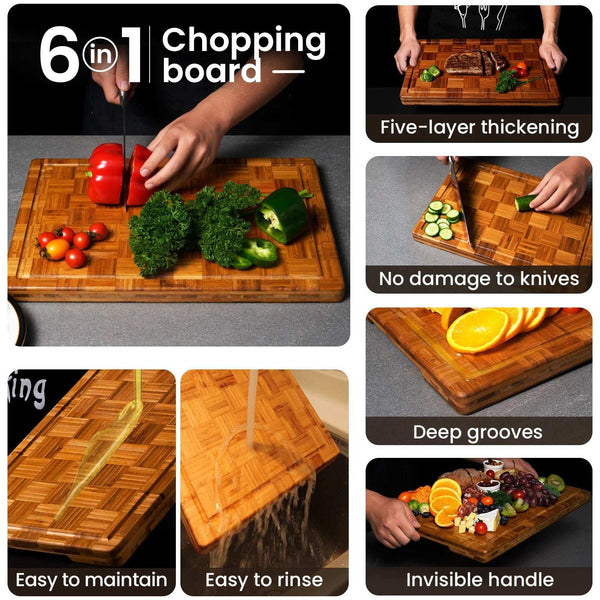 Eco-Friendly Large Bamboo Cutting Board – Perfect Christmas Gift for Family and Friends