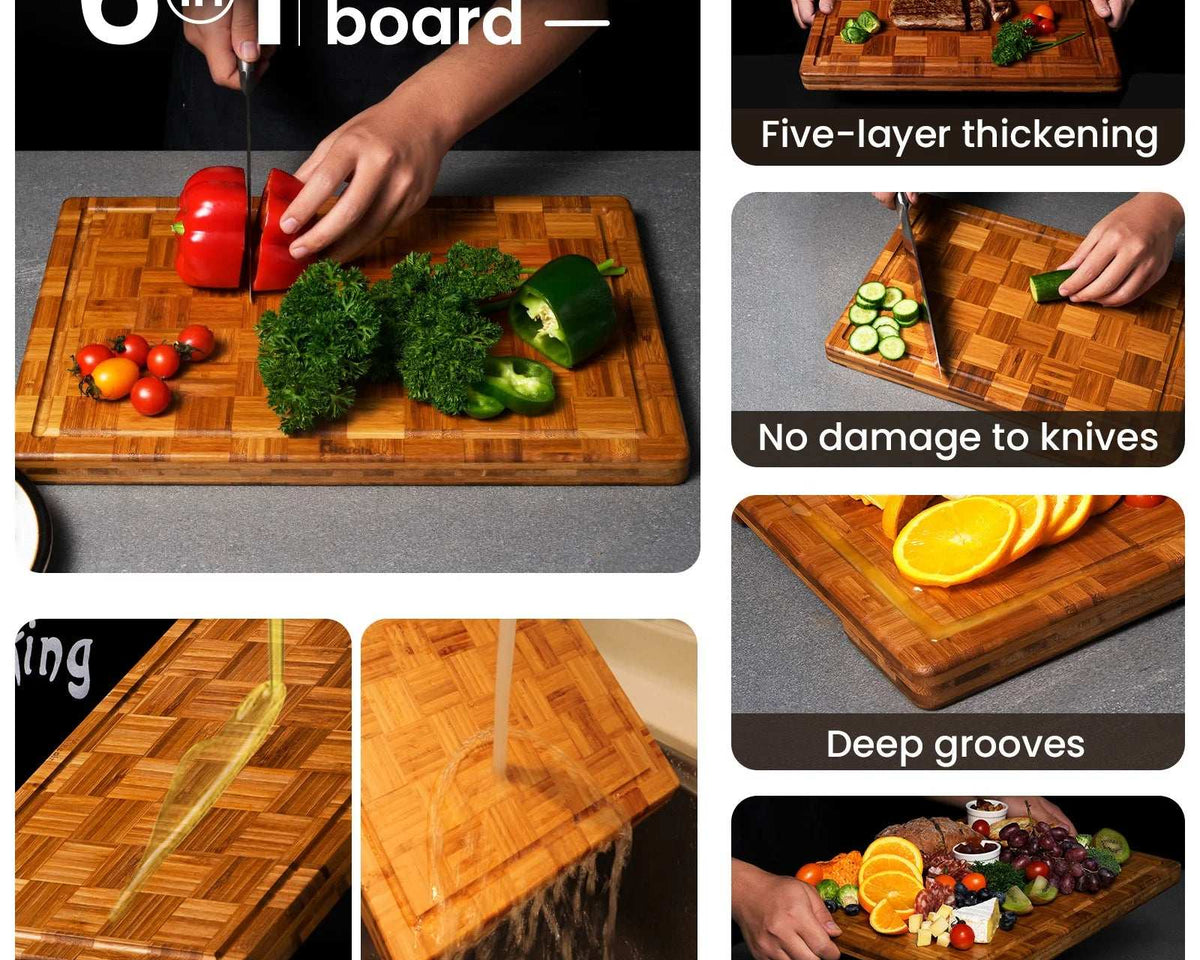 Eco-Friendly Large Bamboo Cutting Board – Perfect Christmas Gift for Family and Friends
