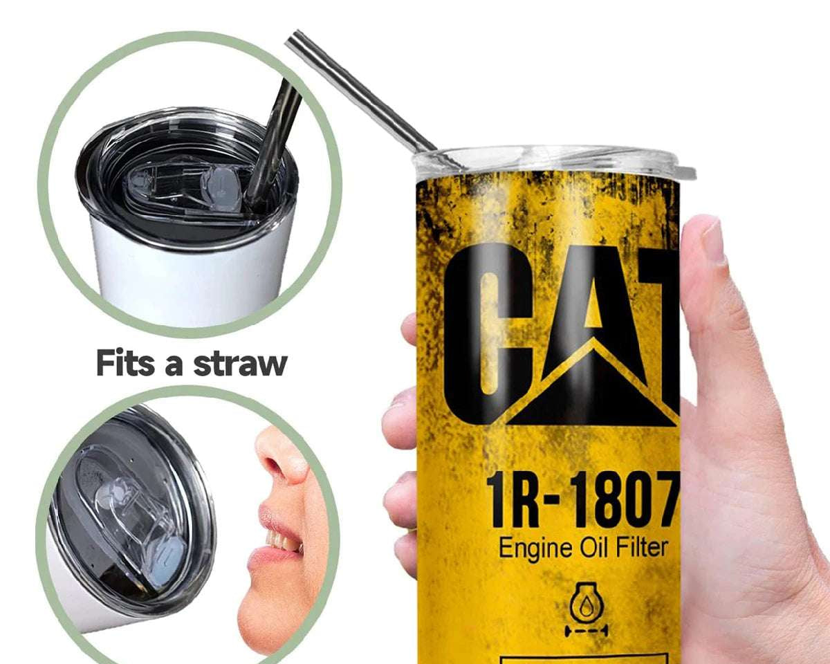 Eco-Friendly Stainless Steel Vacuum Flask - 20oz Grunge Oil Tumbler Cup with Lid & Straw