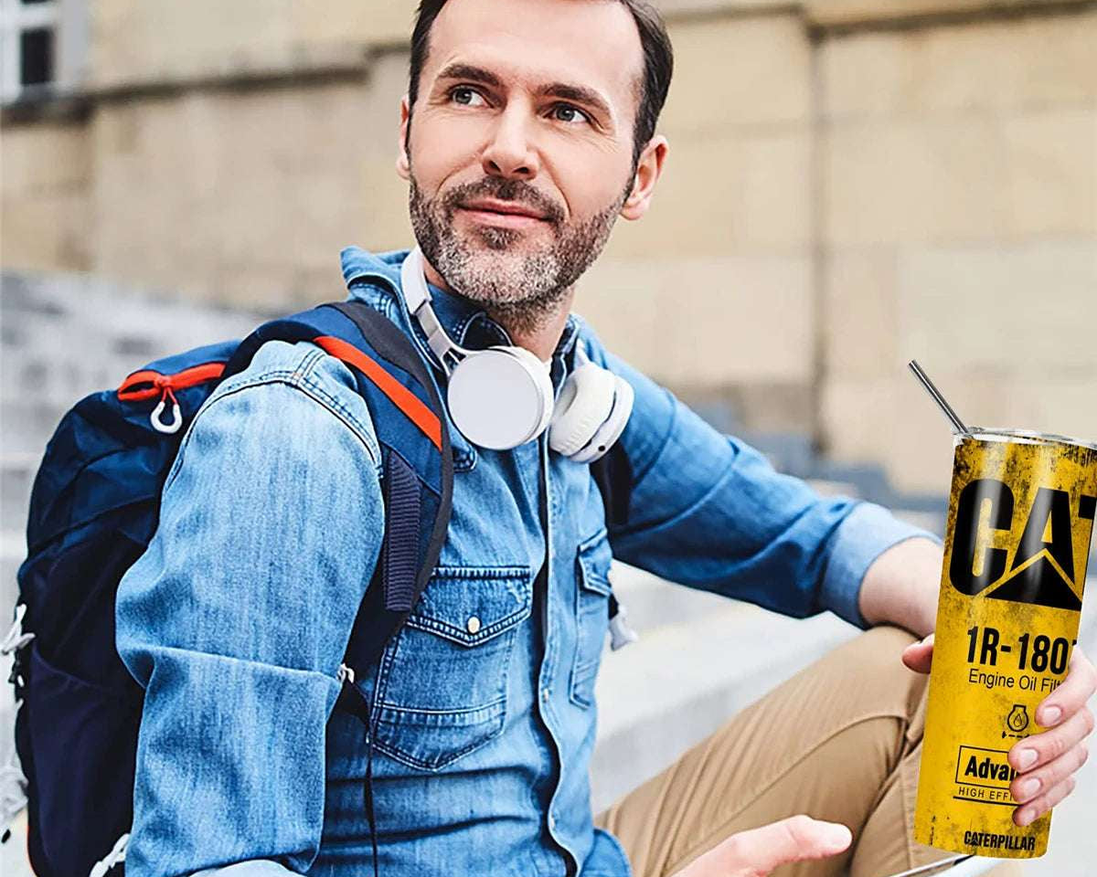 Eco-Friendly Stainless Steel Vacuum Flask - 20oz Grunge Oil Tumbler Cup with Lid & Straw