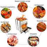 Folding Backpacking Wood Stove Mini BBQ Grill With Carry Bag - Culinarywellbeing
