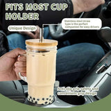 Glass Cup Wooden Lid Bubble Tea Cold Drinking - Culinarywellbeing