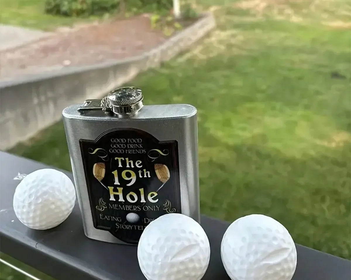 Golf Ball Mini Flask Set (3-Pack) - ABS Plastic Shot Glasses for Liquor | Gift for Golf Lovers | Party & Bar Accessories - CulinaryWellBeing