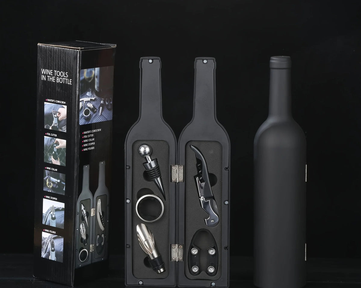 5-Piece Wine Tool Kit - Professional Corkscrew Set w/ Travel Case


