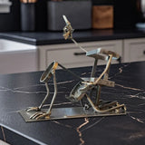 Steampunk Skull Wine Rack - Metal Skeleton Bottle Holder for Bar Decor

