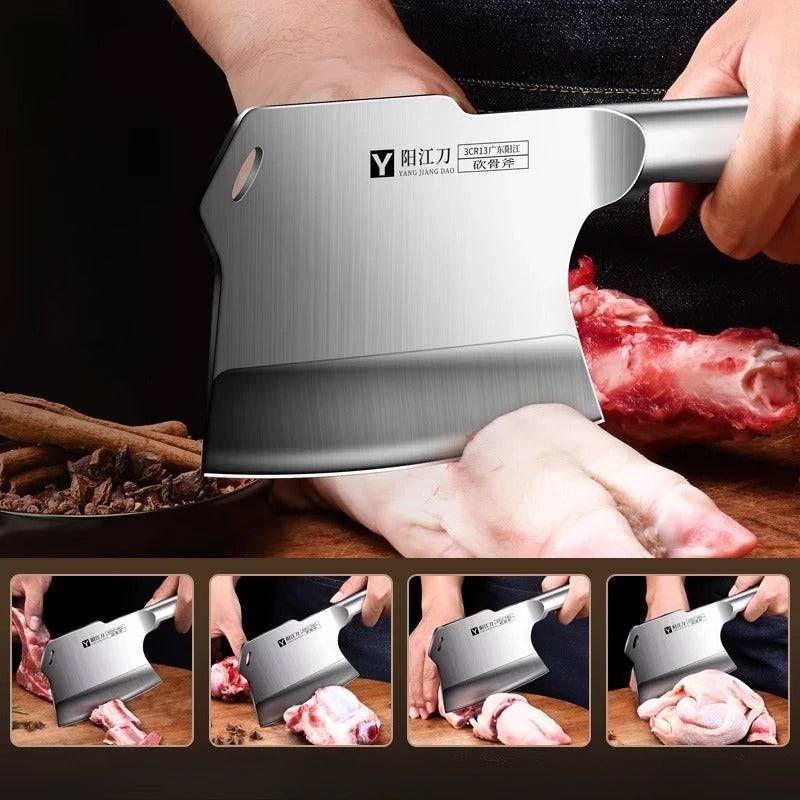 Thickened and weighted knife for bone cutting - Culinarywellbeing