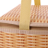 Wicker Picnic Cooler Bag - Thermal Insulated Lunch Box for Camping

