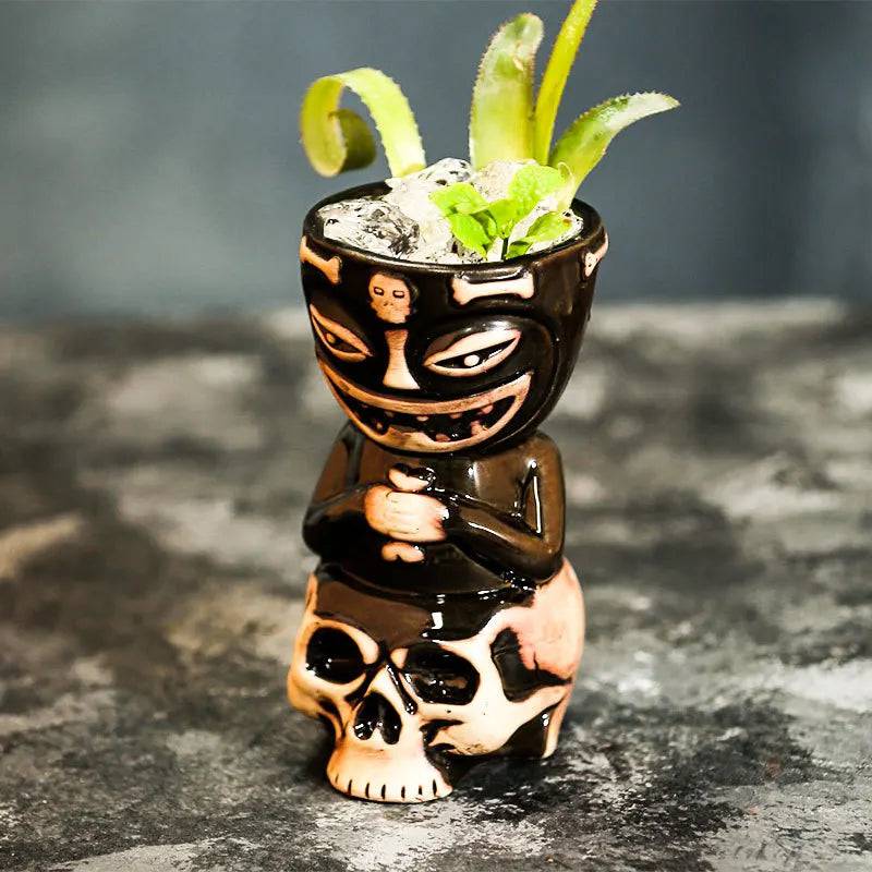 Hawaii Easter Island Tiki Mugs Creative Porcelain Beer Wine Mug Beer Wine Cocktail Party Cup Bar Tool Ceramic Tiki Mug 300-700ml - Culinarywellbeing