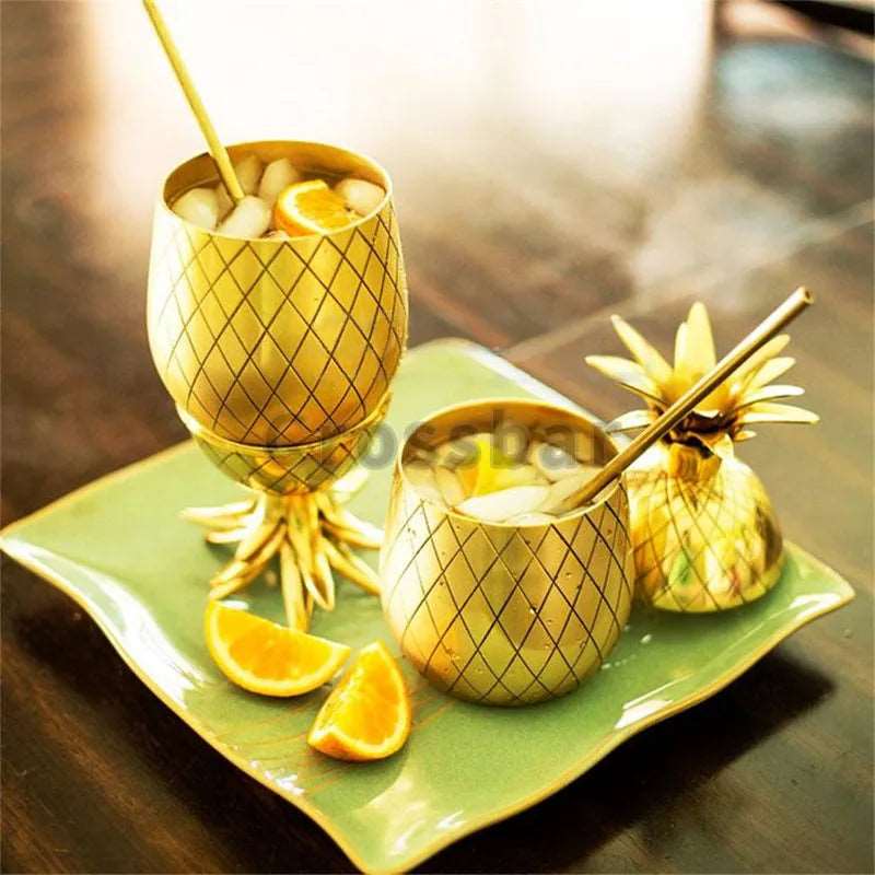 Creative Pineapple Tumbler Cocktail Cups Copper - Culinarywellbeing