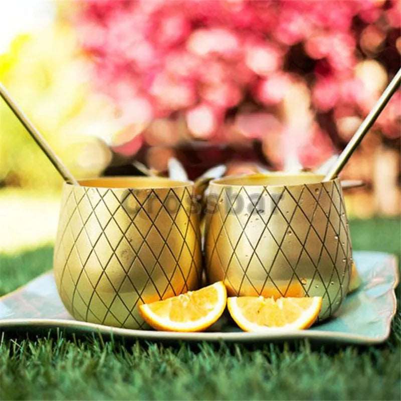 Creative Pineapple Tumbler Cocktail Cups Copper - Culinarywellbeing