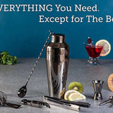 Cocktail Bar set Mixology Bartender Kit: 10-Piece Bar Tool Set with Stylish Bamboo Stand - Culinarywellbeing