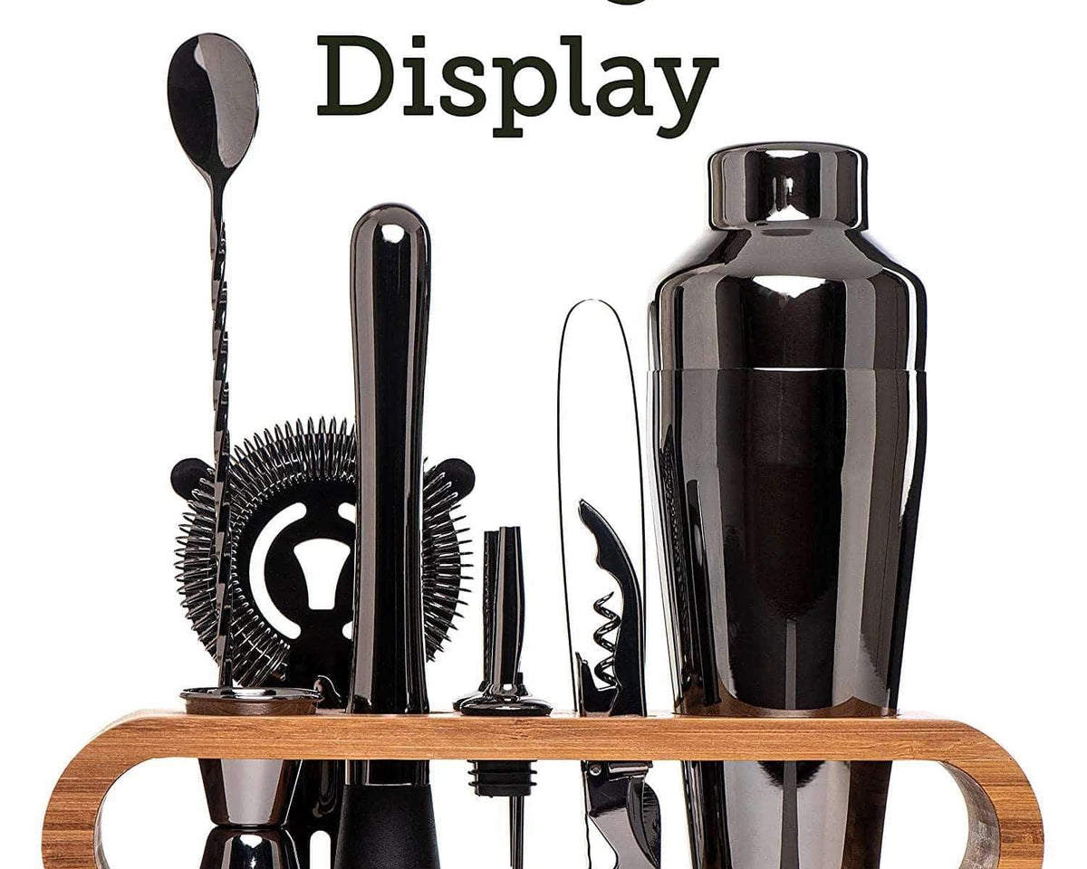 Cocktail Bar set Mixology Bartender Kit: 10-Piece Bar Tool Set with Stylish Bamboo Stand - Culinarywellbeing