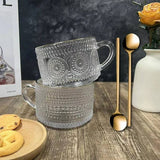 Vintage Embossed Glass Coffee Mug and Tea Cup Set - Culinarywellbeing