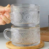 Vintage Embossed Glass Coffee Mug and Tea Cup Set - Culinarywellbeing