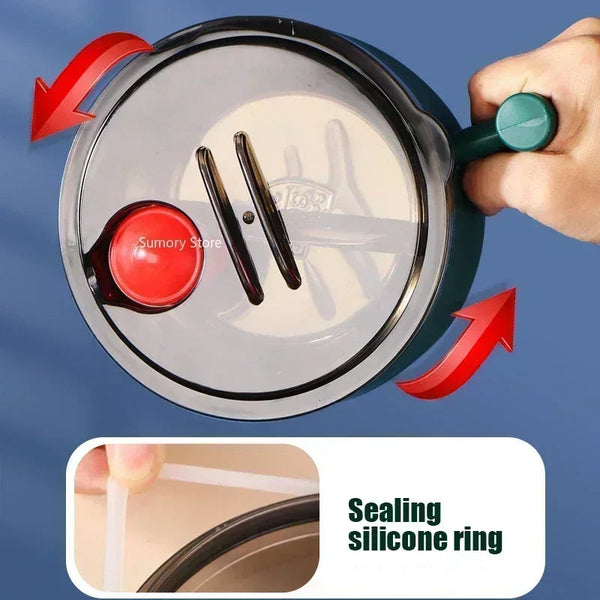 Stainless Steel Ramen Bowl with Lid-Kawaii Instant Noodle Bowl 