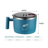 Stainless Steel Ramen Bowl with Lid-Kawaii Instant Noodle Bowl 