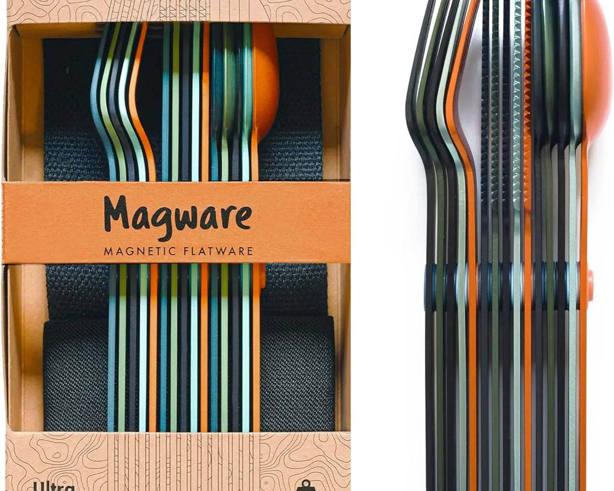 Camping Utensils Sustainable Magware Set: Magnetically Connecting