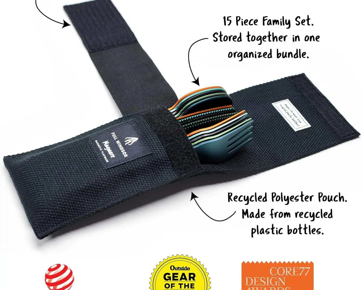 Camping Utensils Sustainable Magware Set: Magnetically Connecting