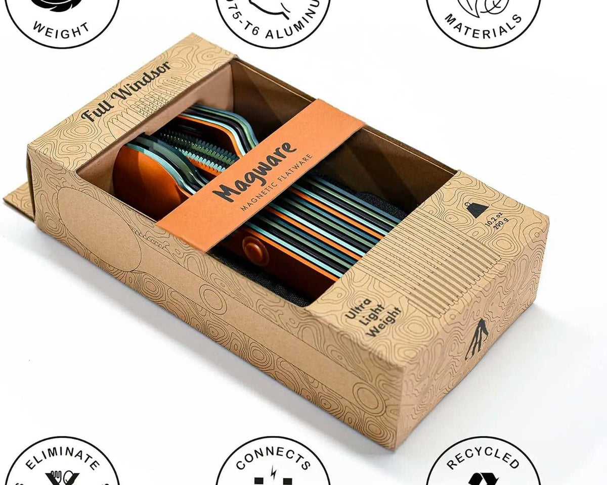 Camping Utensils Sustainable Magware Set: Magnetically Connecting