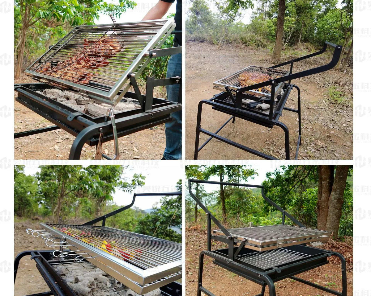 BBQ Grill Outdoor Charcoal Flipping & Rotating BBQ Grill Mesh Frame!!!
