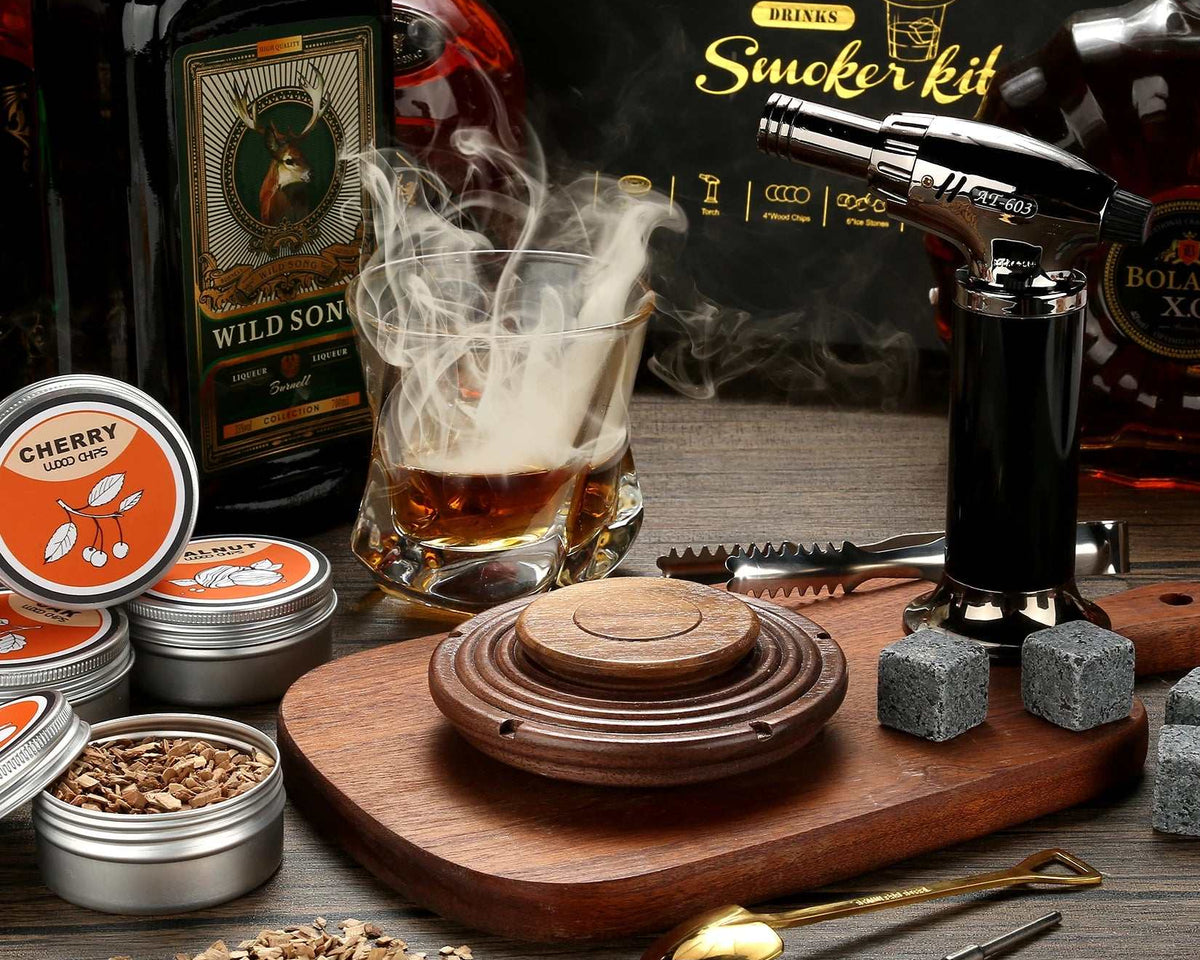 Cocktail Smoker Kit Premium Quality:Walnut Beech,for Wood Chip Flavors