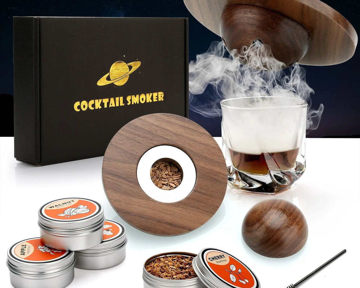 Cocktail Smoker Kit Premium Quality:Walnut Beech,for Wood Chip Flavors