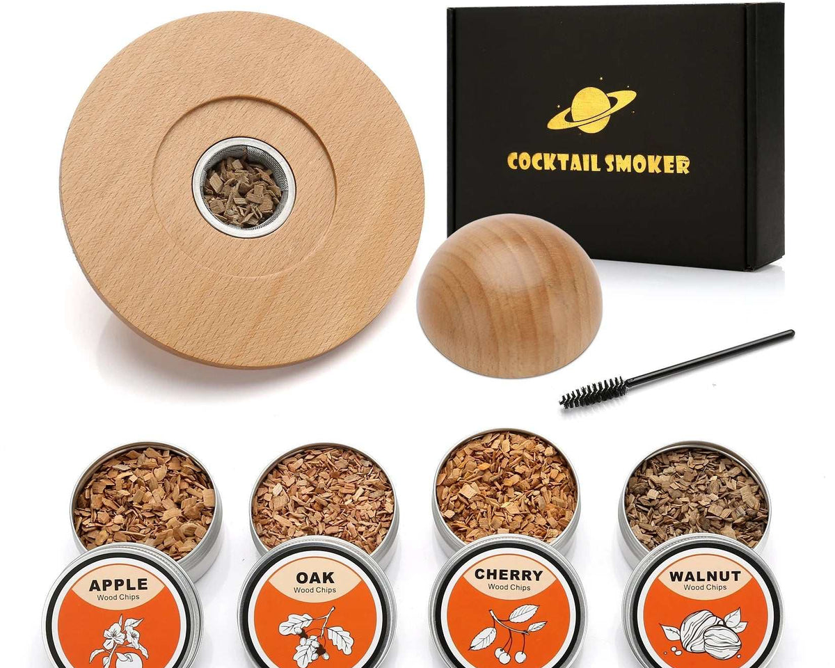 Cocktail Smoker Kit Premium Quality:Walnut Beech,for Wood Chip Flavors