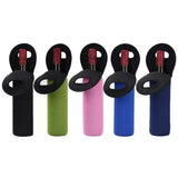 Portable Neoprene Wine Bottle Cooler - Insulated Freezer Bag for 1/2 Bottles (Black/Green/Pink/Blue) - Beer & Champagne Carrier with Handle - CulinaryWellBeing