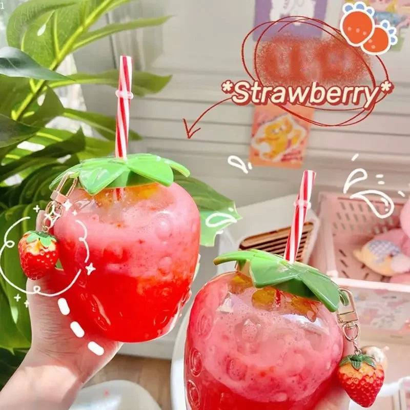 Strawberry Straw Water Bottle  Drinking Cup - Culinarywellbeing