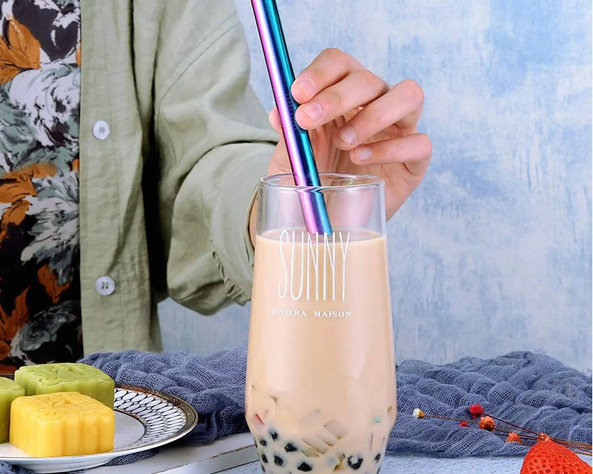 Stainless Steel Drinking Straws Set Bar Boba Straight Straw Tubes - Culinarywellbeing