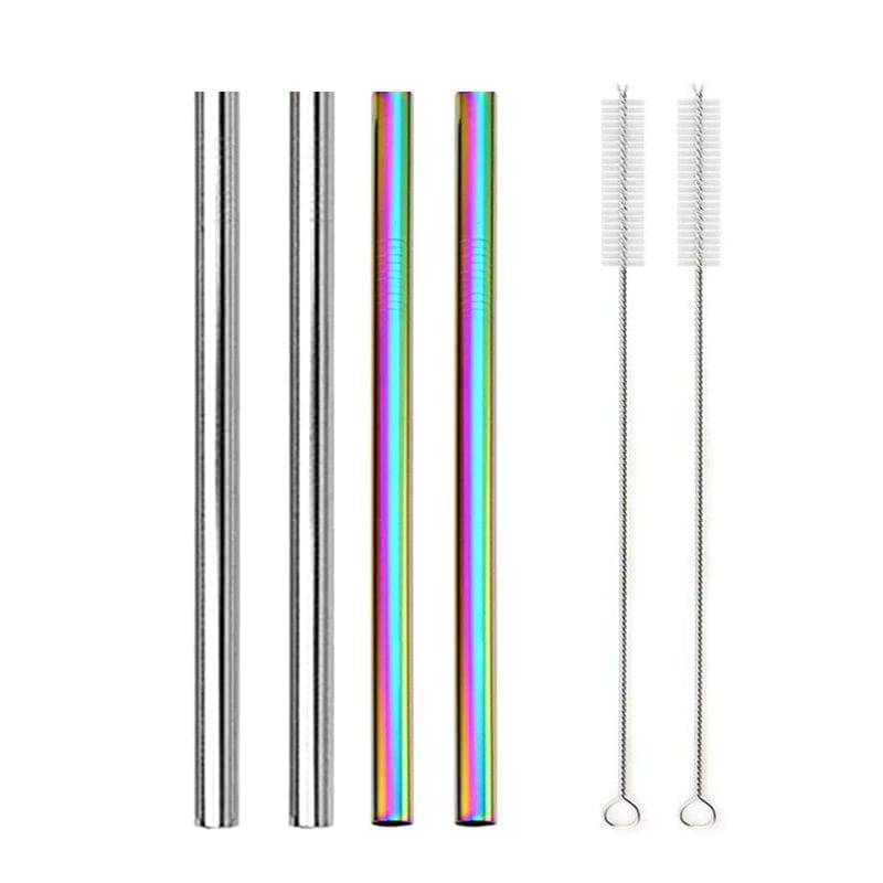 Stainless Steel Drinking Straws Set Bar Boba Straight Straw Tubes - Culinarywellbeing