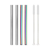 Stainless Steel Drinking Straws Set Bar Boba Straight Straw Tubes - Culinarywellbeing