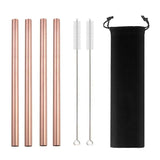 Stainless Steel Drinking Straws Set Bar Boba Straight Straw Tubes - Culinarywellbeing