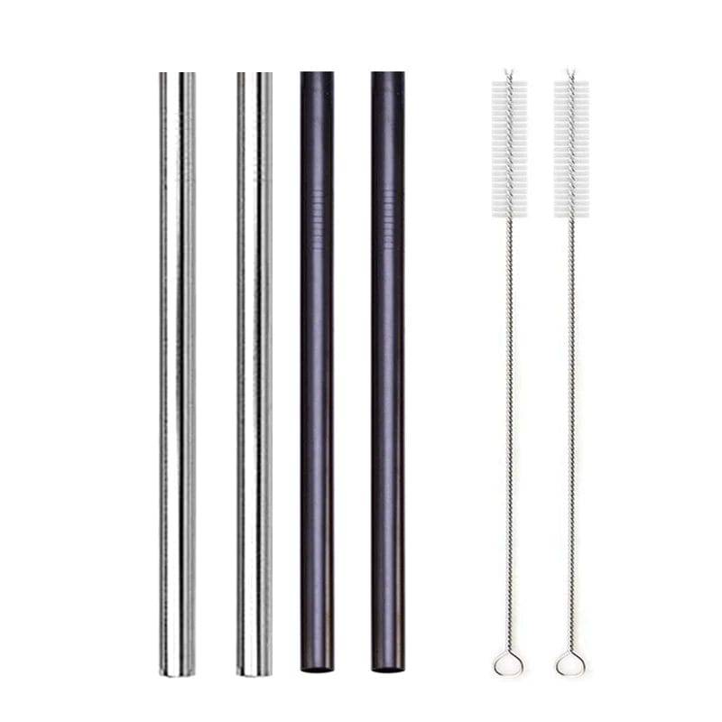 Stainless Steel Drinking Straws Set Bar Boba Straight Straw Tubes - Culinarywellbeing