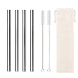 Stainless Steel Drinking Straws Set Bar Boba Straight Straw Tubes - Culinarywellbeing