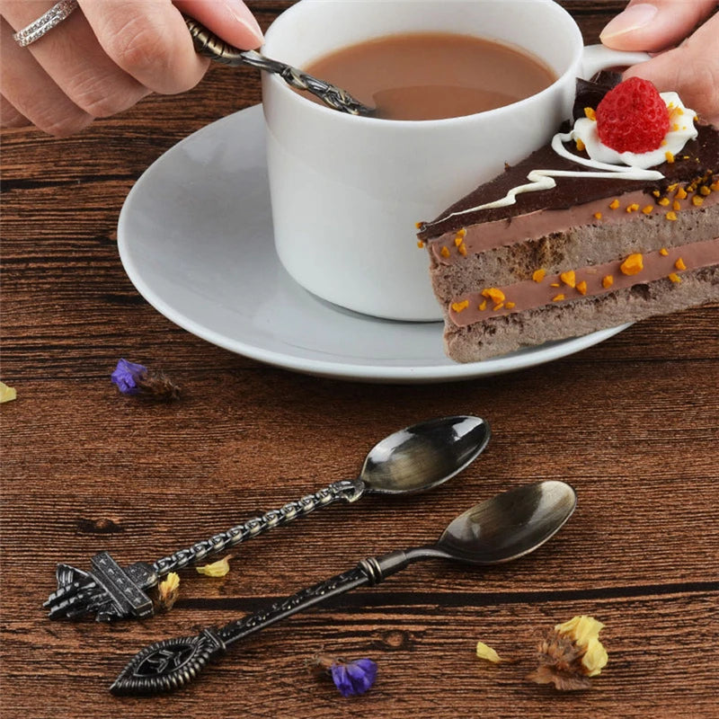 Vintage Royal Style Carved Small Coffee Spoon Flatware Cutlery Kitchen Dining - Culinarywellbeing