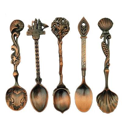 Vintage Royal Style Carved Small Coffee Spoon Flatware Cutlery Kitchen Dining - Culinarywellbeing
