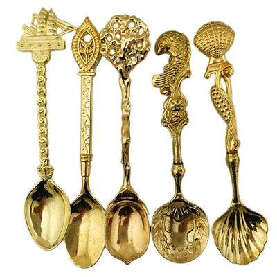 Vintage Royal Style Carved Small Coffee Spoon Flatware Cutlery Kitchen Dining - Culinarywellbeing