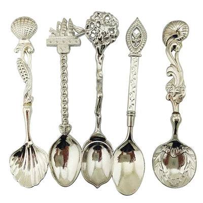 Vintage Royal Style Carved Small Coffee Spoon Flatware Cutlery Kitchen Dining - Culinarywellbeing