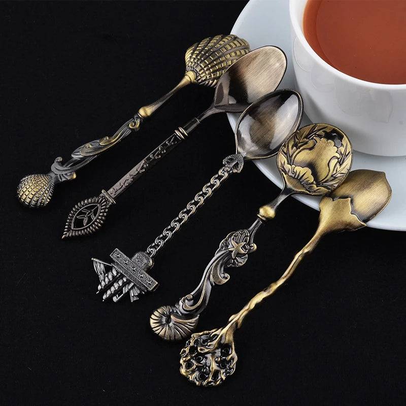 Vintage Royal Style Carved Small Coffee Spoon Flatware Cutlery Kitchen Dining - Culinarywellbeing
