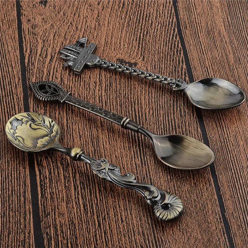 Vintage Royal Style Carved Small Coffee Spoon Flatware Cutlery Kitchen Dining - Culinarywellbeing