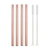 Metal Boba Straws with 2 Brush 304 Stainless Steel Straws Set Bar Drinking Bent Straw - Culinarywellbeing