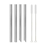 Metal Boba Straws with 2 Brush 304 Stainless Steel Straws Set Bar Drinking Bent Straw - Culinarywellbeing