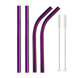 Metal Boba Straws with 2 Brush 304 Stainless Steel Straws Set Bar Drinking Bent Straw - Culinarywellbeing