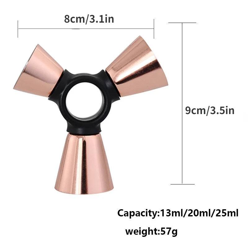 3 in 1 cocktail bar shaker stainless steel triple shaker alcohol measuring cup - Culinarywellbeing