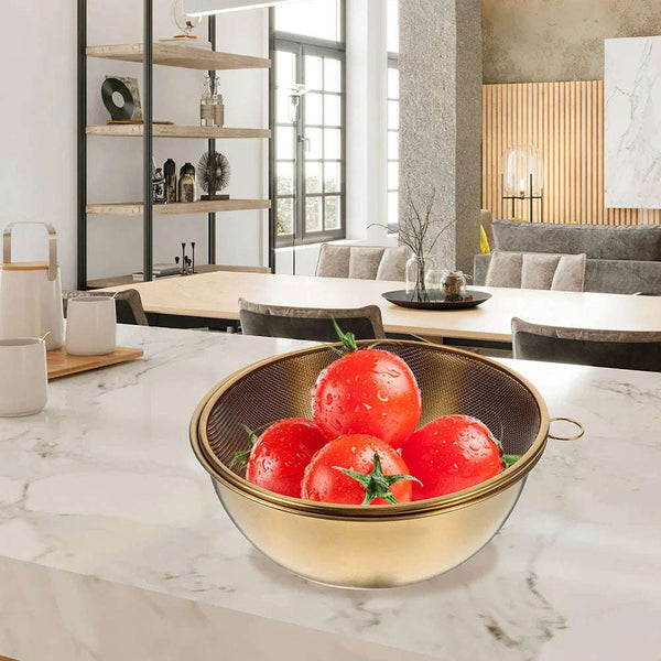 🍓 Stainless Steel Colander Bowl Set-Multifunctional Draining Basket and Basin 🍏