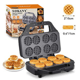 Mini Waffle Maker - Tiny Waffle Cooking Machine with Nonstick Surface