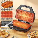 Mini Waffle Maker - Tiny Waffle Cooking Machine with Nonstick Surface