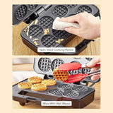 Mini Waffle Maker - Tiny Waffle Cooking Machine with Nonstick Surface